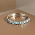 thumbnail image 5 of Vintage Bohemian Bridal Ring Set - 925 Silver Copper Plated, Square Zirconia and Green Gem, 3 Engagement and Wedding Jewelry Set, Great for Christmas and Year-round Gifts,6, 5 of 7