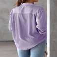 thumbnail image 3 of CHUANK Women‘s Striped Button Down Blouses Casual Long Sleeve Shirts, 3 of 6