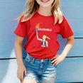 thumbnail image 2 of T-Shirts Garçons Unisexes Mode Été Imprimé Tee Drôle Manches Courtes Col Rond T-Shirt Haut T-Shirts à Manches Courtes Garçon Rouge 10 Ans-11 Ans, 2 of 4