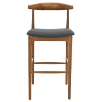 SAFAVIEH Lionel Modern Retro Bar Stool, Walnut/Dark Grey (21.9 in. W x 21.1 in. D x 41.9 in. H)