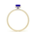 thumbnail image 2 of ANGARA Natural Thin Shank Cushion Cut Tanzanite Ring With Diamond Accents in 14K Yellow Gold for Women (Size-7x5mm) | December Birthstone, Anniversary, Jewelry Gift for Women | Natural Tanzanite Ring, 2 of 9