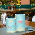 thumbnail image 3 of Yayeee Flameless Candles with Remote Flickering Battery Operated Multi Color Changing, Blue Beach Pattern, 3 of 7