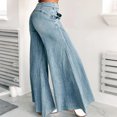 thumbnail image 4 of Y2k Frayed Raw Hem Ripped Distressed Jean Boyfriend Jeans for Women Ankle Denim Pants with Pockets Travel Cropped Pants Cowgirl Outfits Trendy Stretchy Baggy Jean High Waisted Straight Leg Jeans, 4 of 5