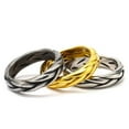 thumbnail image 2 of HIJONES Men Women's Braided Cross Stainless Steel Statement Ring Band Finger Jewelry Silver Size 11, 2 of 5