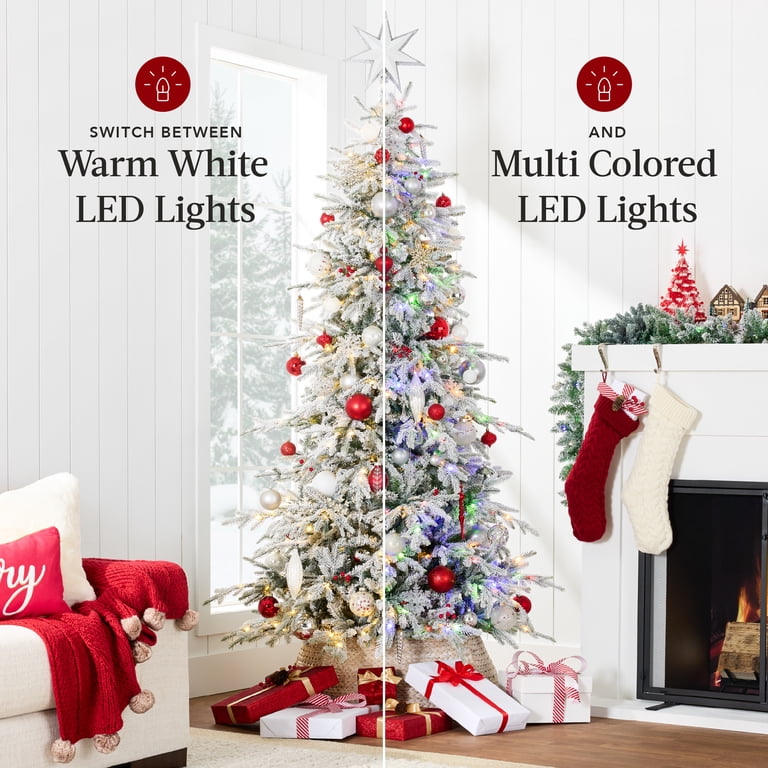 Enchanted Forest 75 Prelit Led Flocked Aspen Artificial Christmas