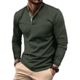 thumbnail image 1 of Fashnice Chemise Homme Manches Longues Col Polo Coupe Régulière T-Shirts de Travail Vert Armée P, 1 of 2
