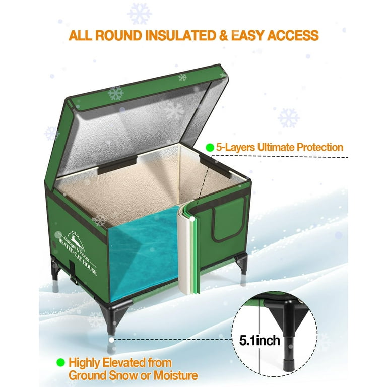 Clawsable Indestructible Heated Cat House for Outdoor Cats in Winter Extremely Waterproof Fully Insulated Outside Feral Cat House Shelter for Stray Barn Cat Walmart