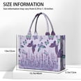 thumbnail image 3 of Large Capacity Tote Bag,Purple Butterfly Flower Pattern Handbag Fashion Luxury Tote Bag,15.7"x13"x 5.1" Inches,Laptop Compatible, 3 of 6