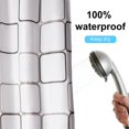 thumbnail image 4 of Rideau de Douche Anti-moisissure, Rideau de Douche Tissu Polyester Imperméable Antibactérien Lavable en Machine, Rideaux Salle de Bain Semi-Transparent avec 12 Crochets, Blanc, 4 of 5