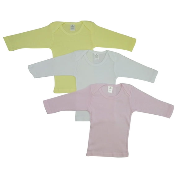 Bambini Pastel Long Sleeve Lap T-Shirts, 3pk (Baby Girls)