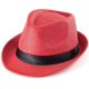 thumbnail image 1 of Straw Trilby Fedora Hat for Men 1920s Short Brim Wool Felt Panama Cap 7 1/4, 1 of 5