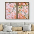 thumbnail image 2 of IDEA4WALL Framed Canvas Print Wall Art Set Pastel Rose Flower Bouquet Abstract Retro Fine Art Decor Vintage Floral Artwork Contemporary Minimal for Living Room, Bedroom, Office - Natural 16"x24"x2, 2 of 5