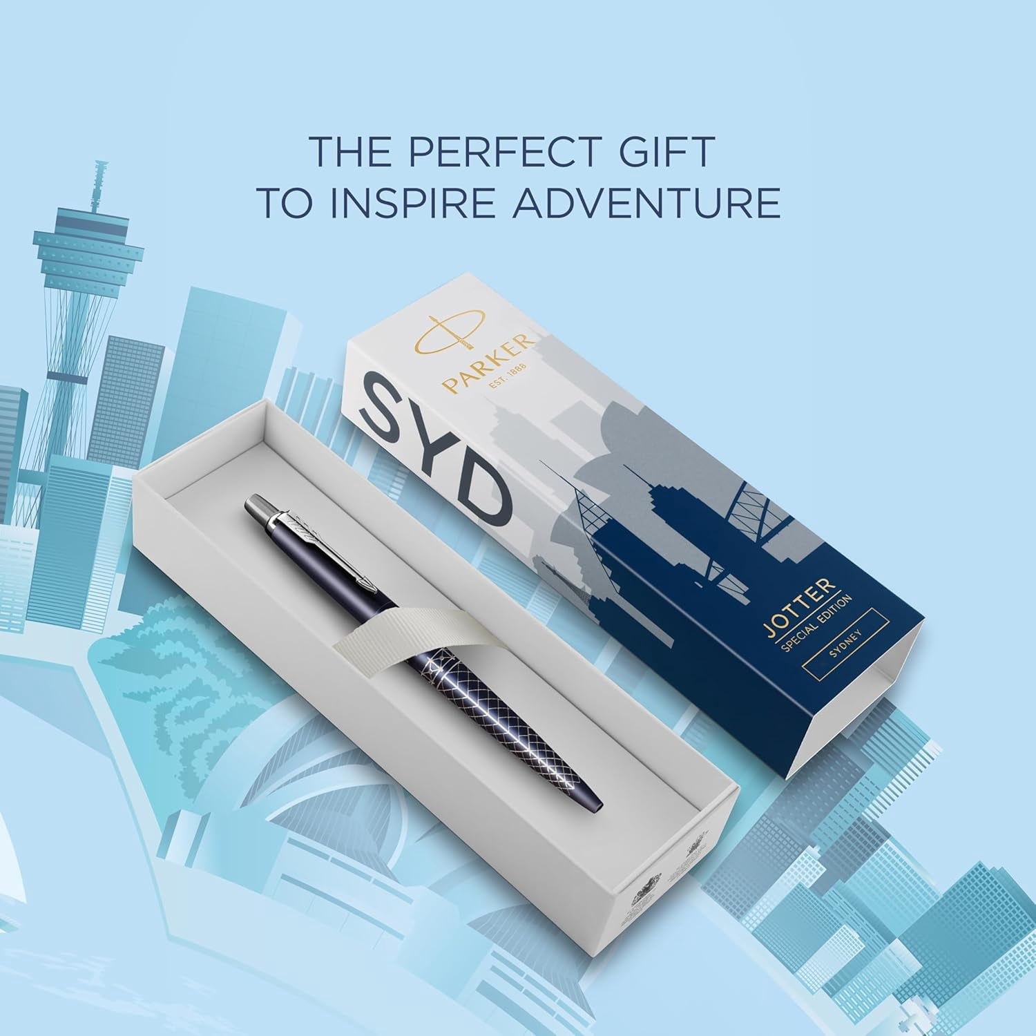 PARKER Jotter Ballpoint Pen | Special Edition | Sydney Blue CT | Medium Point with Blue Ink | Gift Box