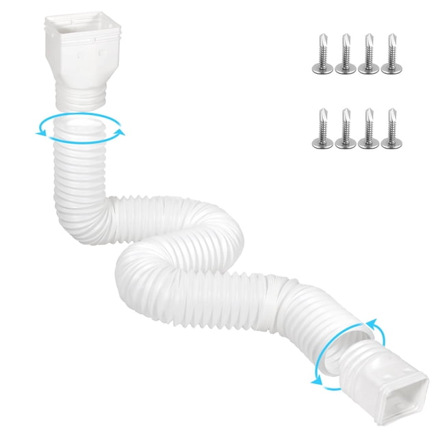 Extensiones Gutter Downspout Plusgutter de 3,5 a 3,5 m, color blanco