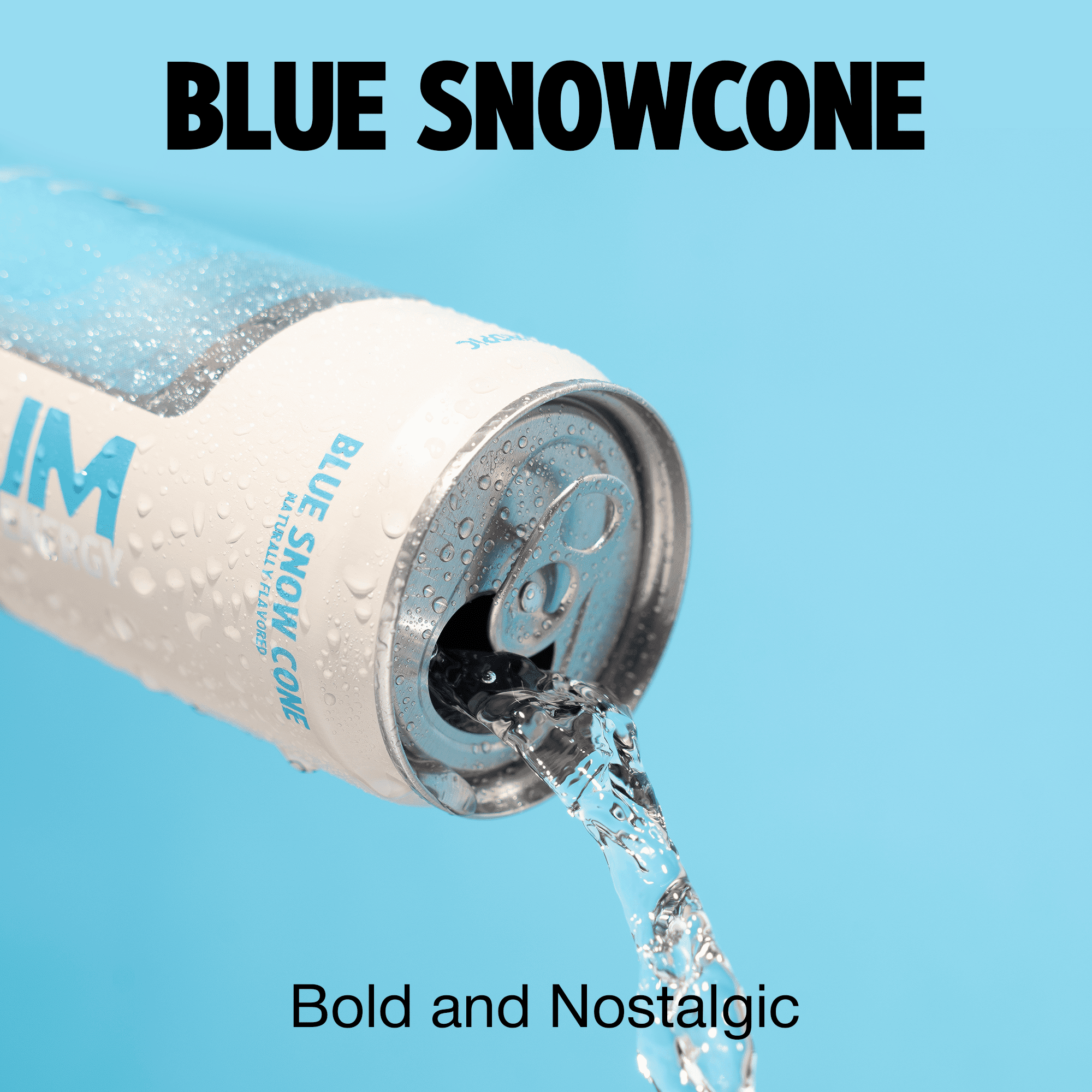 Bum Energy Blue Snow Cone Energy Drink, 112 mg Natural Caffeine, 12 fl oz, 12 Pack