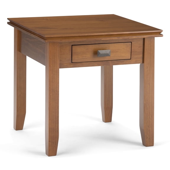 Simpli Home Artisan 21 inch Wide Solid Wood Transitional End Table in Honey Brown