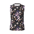 thumbnail image 6 of Lsque Snake And Floral1 Print Men's Cotton Blend Sleeveless Muscle Shirts (S-3XL)- Moisture Wicking, Odor Protection, UPF 30+,Medium, 6 of 8
