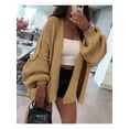 thumbnail image 3 of Women'S Oversized Cardigan Sweaters Fall Long Lantern Sleeve Knit Open Front Sweater Camel M, 3 of 8