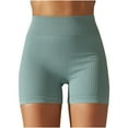 thumbnail image 6 of ABATAB Biker Shorts for Women Ribbbed Seamless Shorts High Waisted Workout Gym Running Yoga Shorts, 6 of 7