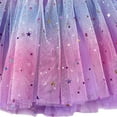 thumbnail image 5 of Godom Girls Denim Tutu Skirt 3T-10T Glitter Print Star Tulle Princess Party Dress,Purple, 5 of 7