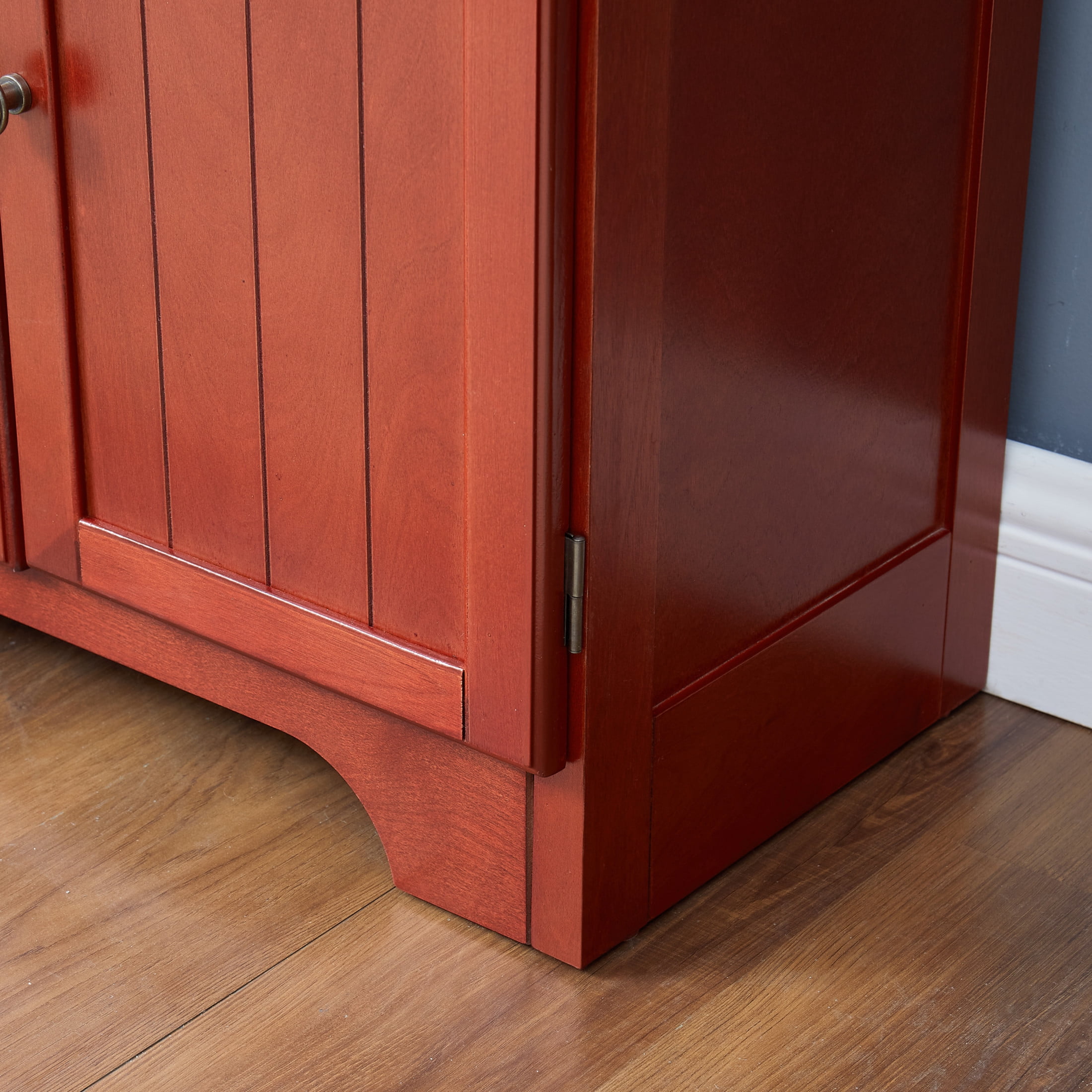Noble House Vandal 72.4" Tall Storage Cabinet, 8-Door Freestanding Pantry Bookshelf with Shelves, Kitchen, Cherry