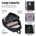 thumbnail image 6 of Naloa graffiti style Skull flower Print Large Capacity Backpack Lunch Bag Pencil Case Combination 3 Piece Set for Student, 6 of 8