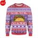 thumbnail image 2 of Sudadera con estampado 3D de Feliz Navidad Suéter navideño con gráfico de Papá Noel Suéter navideño feo de moda para hombres Nuevos suéteres, 2 of 5