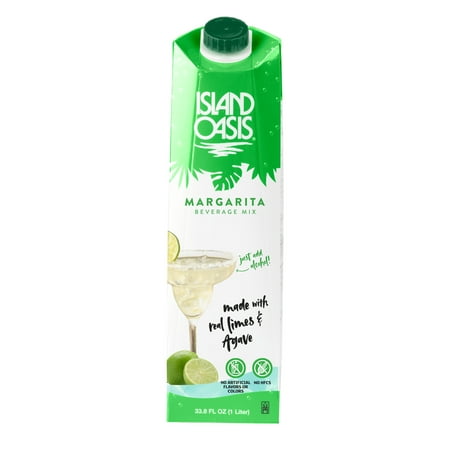 Island Oasis Margarita Beverage Mix, 1 Liter, Cocktail Mixer for Home - Made with Real Fruit