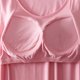 thumbnail image 3 of Camisón largo de 3 piezas para mujer, color liso, largo medio, manga corta, con copas acolchadas, para el hogar, modal, 3 of 3