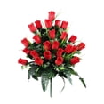 thumbnail image 3 of 2 Sets Artificial Cemetery Flowers,Outdoor Grave Decorations Roses,Beautiful Arrangements Bouquet with Cemetery Vase,Lasting and Non-Bleed Colors (Red), 3 of 4