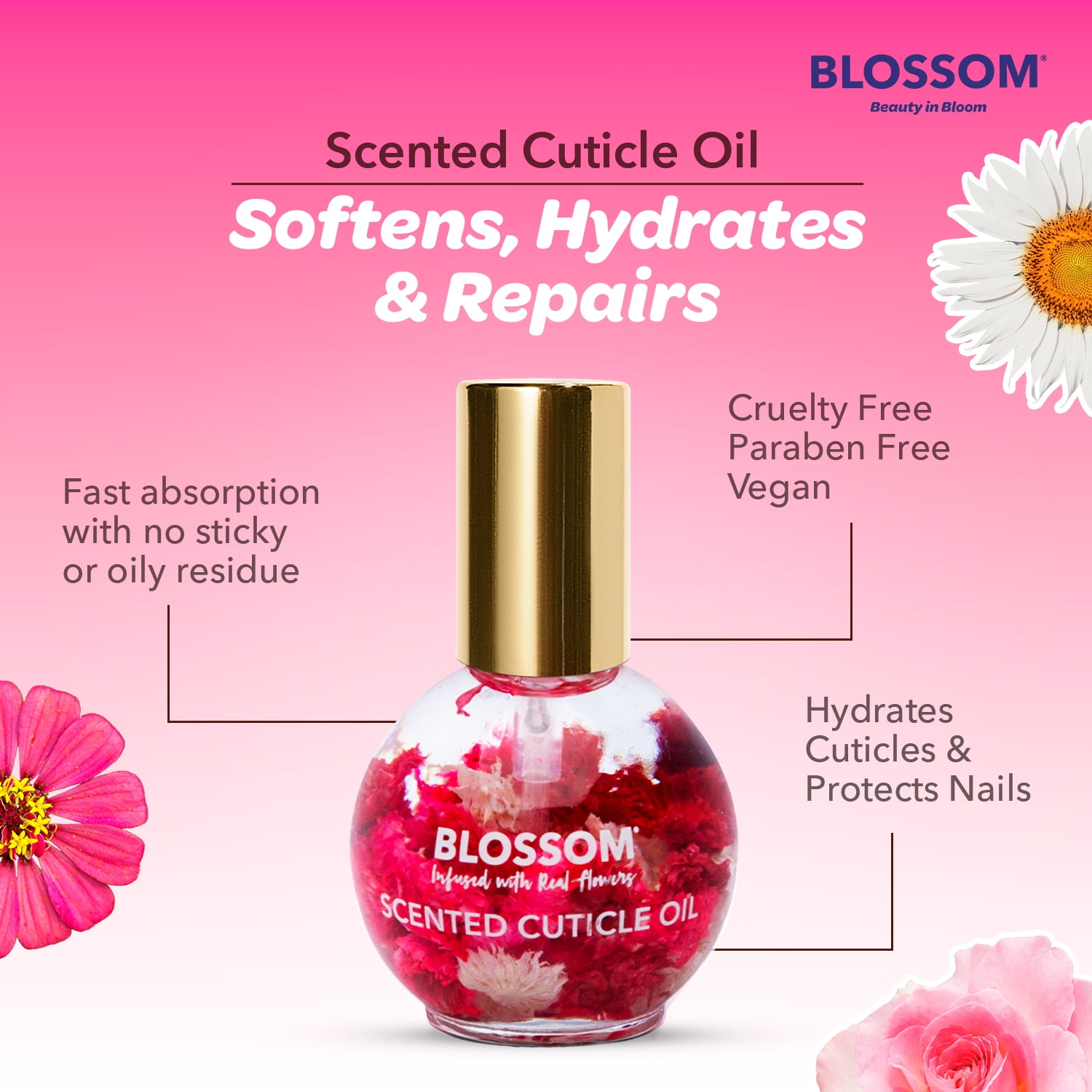Blossom cuticle oil outlet