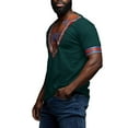 thumbnail image 2 of Sherrylily Men African Dashiki T Shirt Tribal Floral Print V Neck Mens Slim Fit Shirts Tops, 2 of 6