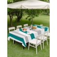 thumbnail image 5 of Bronze Grey Stripe Outdoor Tablecloth with Umbrella Hole, Modern Farmhouse Vertical Striped Spillproof Waterproof Outdoor Table Cover, Patio Tablecloths for Party Picnic Camping, Rectangle 60"x84", 5 of 9