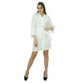 thumbnail image 3 of Bimba Women Short Solid Belt Robe Soft Modal Cotton Wrap Round Plain Bath Robe, 3 of 5