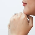 thumbnail image 6 of BERRICLE Sterling Silver Sunburst Wedding Engagement Rings Cubic Zirconia CZ Halo Promise Ring for Women, Rhodium Plated Size 5, 6 of 8