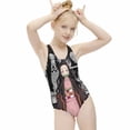 thumbnail image 6 of Kamado Nezuko Swimwear Kids' One-Piece Swimsuit Quick-Dry Cute Printed Girls' Swimwear Bathing Suit for Beach & Pool 6-7Y(110cm), 6 of 8