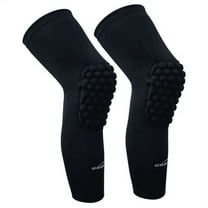 COOLOMG 2 Packs (1 Pair) Kids Adult EVA Pads Crashproof Basketball Leg Knee Long Sleeve Protector Gear Black S