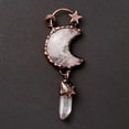 thumbnail image 2 of 3pcs Natural Quartz Crystal Big Pendants Rock Crystal with Red Copper Tone Tin Findings Lead & Nickel & Cadmium Free Moon and 91mm, 2 of 4