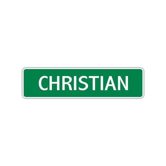 Christian Boys Letter Printed Label Indoor Outdoor Wall Children Name Plaque Decoration Aluminum Metal Sign 4"x13.5"