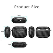 AirPods Pro Case with Keychain, Allytech Carbon Fiber Wireless Charging Protective Shockproof Carabiner Bluetooth Earphone Storage Bag Charging Box Cover for Apple Airpods Pro / Airpods 3, Black