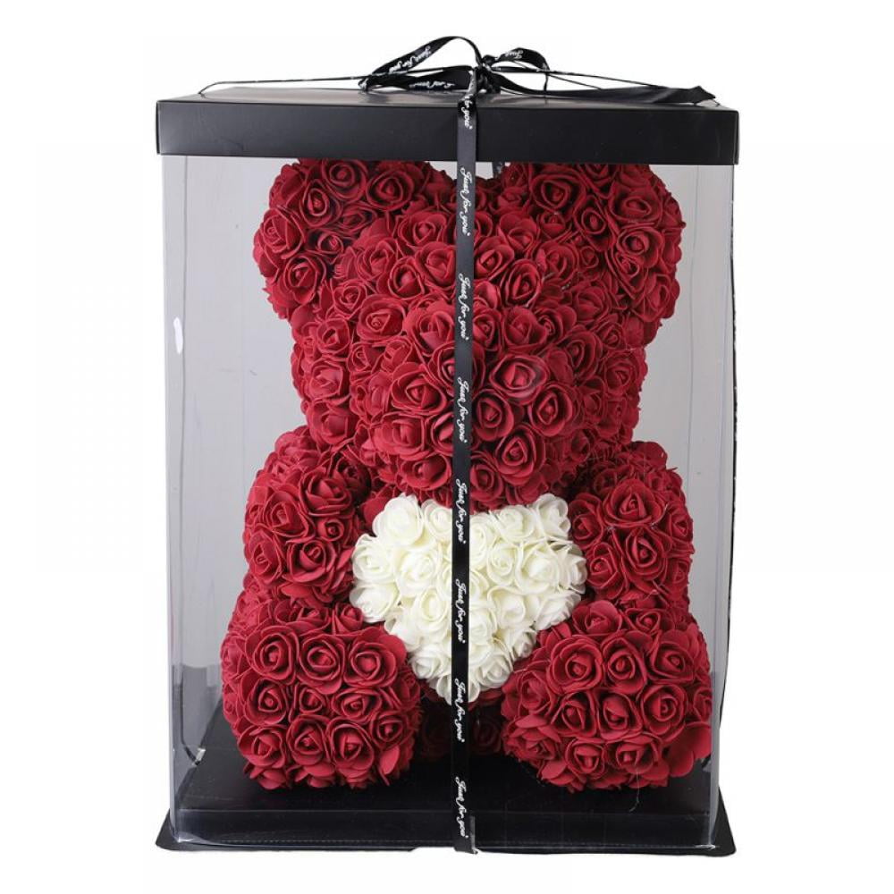 40cm 16" Rose Bear Teddy Gift For Mother's Day Birthday Valentine’s Day   Black 