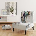 thumbnail image 2 of Designart "Multicolored Birds on Plum Blossom Tree XVII" Beige Bird Upholstered Accent Chair - Modern Arm Chair For Bedroom, 2 of 5
