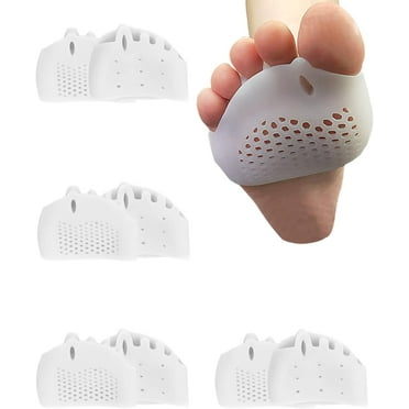 4 Pairs Metatarsal Gel Pads, Toe Separators to Correct Bunions and Foot Pain Relief, Toe Spacers for Feet, Forefoot Pads, Hammer Toe Corrector Big Toe Straighteners, Metatarsal Cushion for Women Men