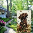 thumbnail image 4 of Shangniulu Spring Summer Garden Flag Floral Yard Flag Flower Labrador Dog Garden Flags for Outside Small Outdoor Welcome Flags White, 4 of 6