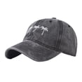 thumbnail image 4 of Vintage Washed Palm Tree Embroidered Baseball Cap ZDNIXIAN ,Adjustable Unisex Curved Brim Distressed Cotton Dad Hat, Casual Beach Vacation Sun Hat, One Size, 4 of 9