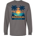 thumbnail image 3 of Inktastic Bahamas Exumas Tropical Sunset Retro Long Sleeve T-Shirt, 3 of 5