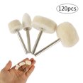 thumbnail image 4 of Ghojet 120pcs Wool Felt Polishing Buffing Wheels Mandrel Grinding Bits Grinder Head Polish Watch Jewelry Rotary Tool Accessories Drill Tools Attachment 1/8 Inch Shank, 4 of 7