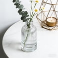 thumbnail image 5 of Small Clear Glass Bud Vase, Mini Decorative Flower Container, Tabletop Centerpiece for Living Room Bedroom Office Floral Arrangements, 5 of 6