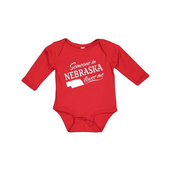 Inktastic Someone in Nebraska Loves Me Boys or Girls Long Sleeve Baby Bodysuit