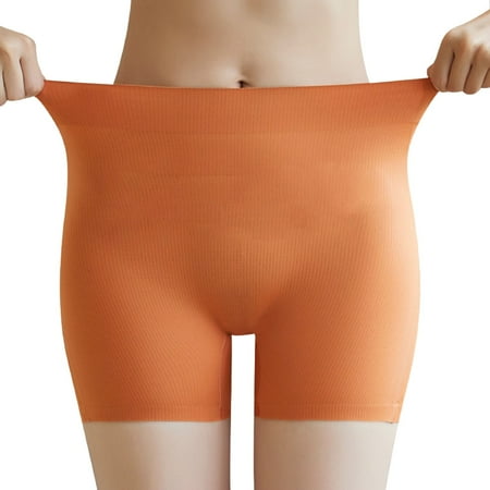 3 Packs Womens Underwear Latex Pad Bottom Thin Seamless Plastic Hip Rich Peach Hip Padded Hip Lifting Artifact Briefs Panties M Orange